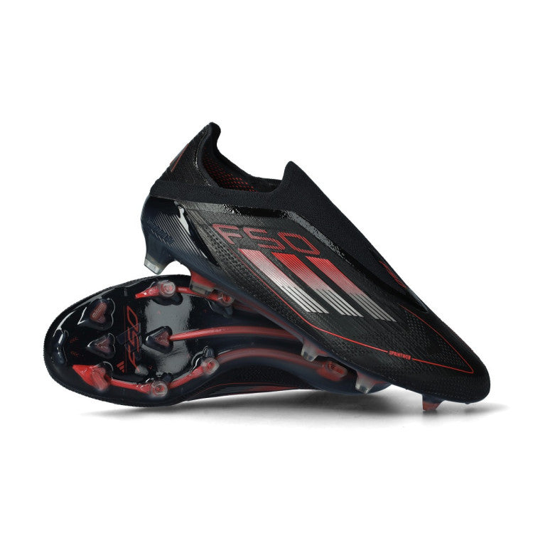 Adidas F50 Elite Laceless / Core Black / Iron Metallic / Lucid Red